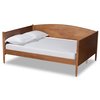 Baxton Studio Veles Mid-Century Modern Ash Walnut Finished Wood Full Size Daybed 183-11174-Zoro